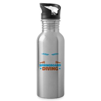 Diving Diver Sarcastic - Water bottle with straw - silver - Right