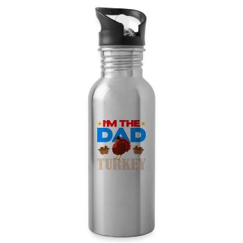 I'm the Dad Turkey - Trinkflasche mit integriertem Trinkhalm - Lightsilver - Rechts