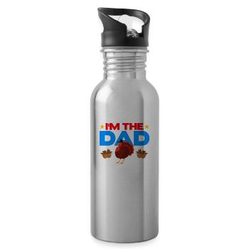 I'm the Dad Turkey - Trinkflasche mit integriertem Trinkhalm - Lightsilver - Rechts