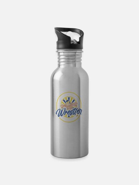 Wrestling Wrestler Humor - Trinkflasche mit integriertem Trinkhalm -