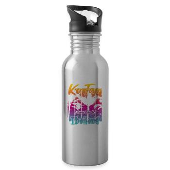 Ko Tao Sairee Beach Thailand - Trinkflasche mit integriertem Trinkhalm - Lightsilver - Rechts