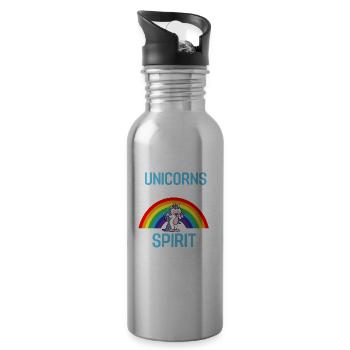 Magical Mythical Creature Gift Funny Unicorn - Gourde avec paille intégrée - argent clair - Droite