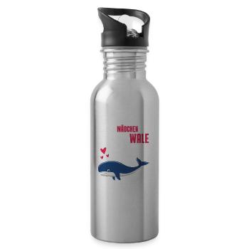 Meerestier Ozean Killerwal Mädchen Geschenk Wal - Trinkflasche mit integriertem Trinkhalm - Lightsilver - Rechts
