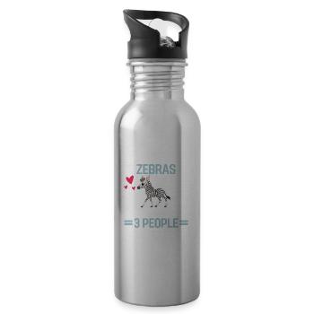 Africa Zoo Animal Lovers Funny Gift Zebra - Water bottle with straw - silver - Right