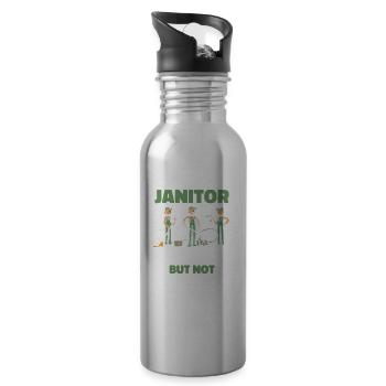 Retired caretaker - Water bottle with straw - silver - Right