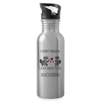 Trash Panda Therapie Wald Tier Geschenk Waschbär - Trinkflasche mit integriertem Trinkhalm - Lightsilver - Rechts
