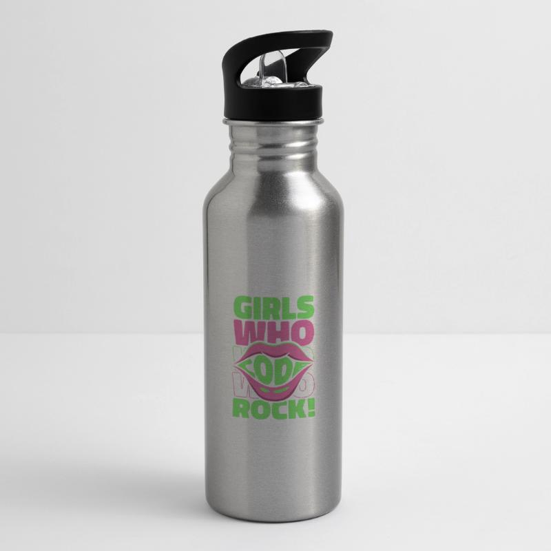 Developer Coder Programmer Girl Water bottle with straw