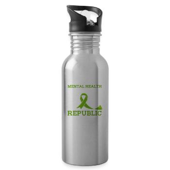 Psychologie Psychologe Republik - Trinkflasche mit integriertem Trinkhalm - Lightsilver - Rechts
