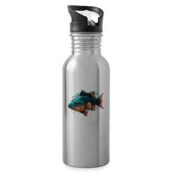 Wildfisch - Trinkflasche mit integriertem Trinkhalm - Lightsilver - Rechts