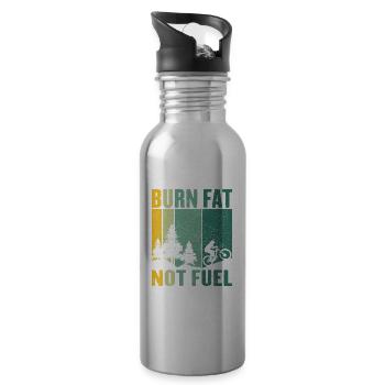 Fahrrad fahren Umweltschutz Sprit sparen Sport - Trinkflasche mit integriertem Trinkhalm - Lightsilver - Rechts