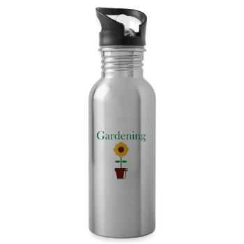 Hobby Jardinier Jardin Mère Horticulture Maman - Gourde avec paille intégrée - argent clair - Droite