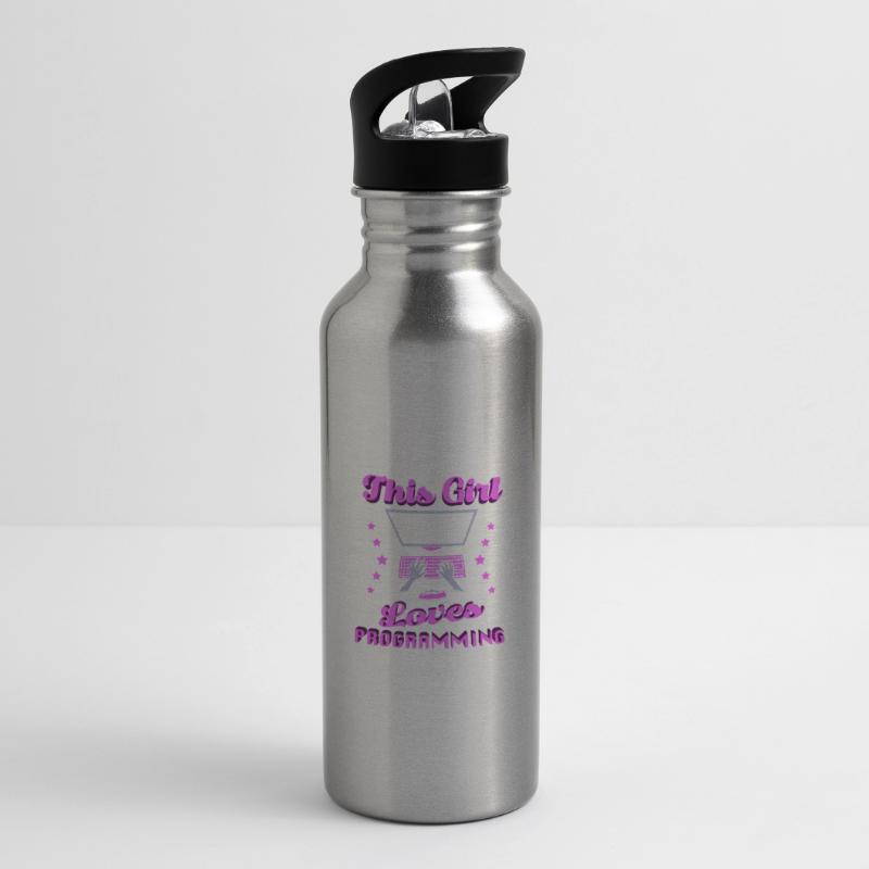 Developer Coder Programmer Girl Water bottle with straw