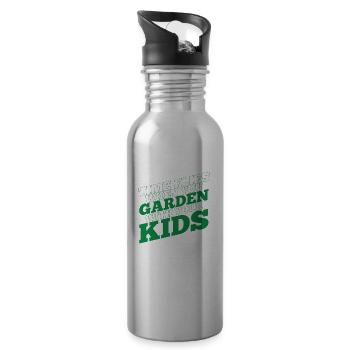 Hobbygärtner Garten Lustig Gärtnerischer Vater - Trinkflasche mit integriertem Trinkhalm - Lightsilver - Rechts