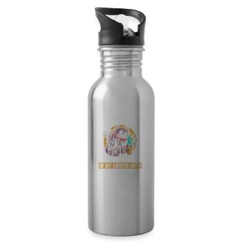 Hobbygärtner Garten Katzenartig Gartenkatze - Trinkflasche mit integriertem Trinkhalm - Lightsilver - Rechts