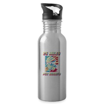 Rennrad Radsport Radsportler Burritos - Trinkflasche mit integriertem Trinkhalm - Lightsilver - Rechts