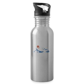 Go Kart Karting Karting Driver Pole - Water bottle with straw - silver - Right