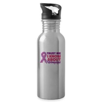 Fibromyalgie rhumatisme trust - Gourde avec paille intégrée - argent clair - Droite