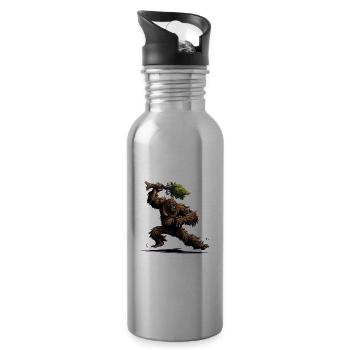 Angry Bigfoot - Water bottle with straw - silver - Right