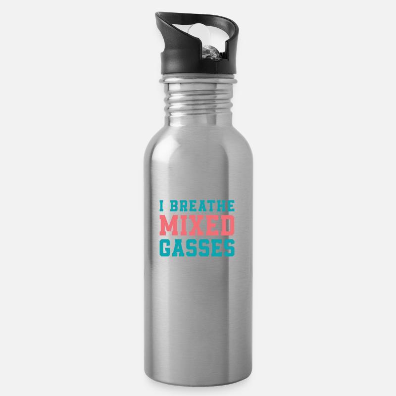Tauchen Taucher Kommerzielles Tauchen - Trinkflasche mit integriertem Trinkhalm - Lightsilver