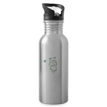 Zombie Halloween Funny - Water bottle with straw - silver - Right