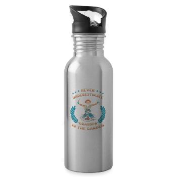 Hobbygärtner Garten Großvater Garten Opa - Trinkflasche mit integriertem Trinkhalm - Lightsilver - Rechts