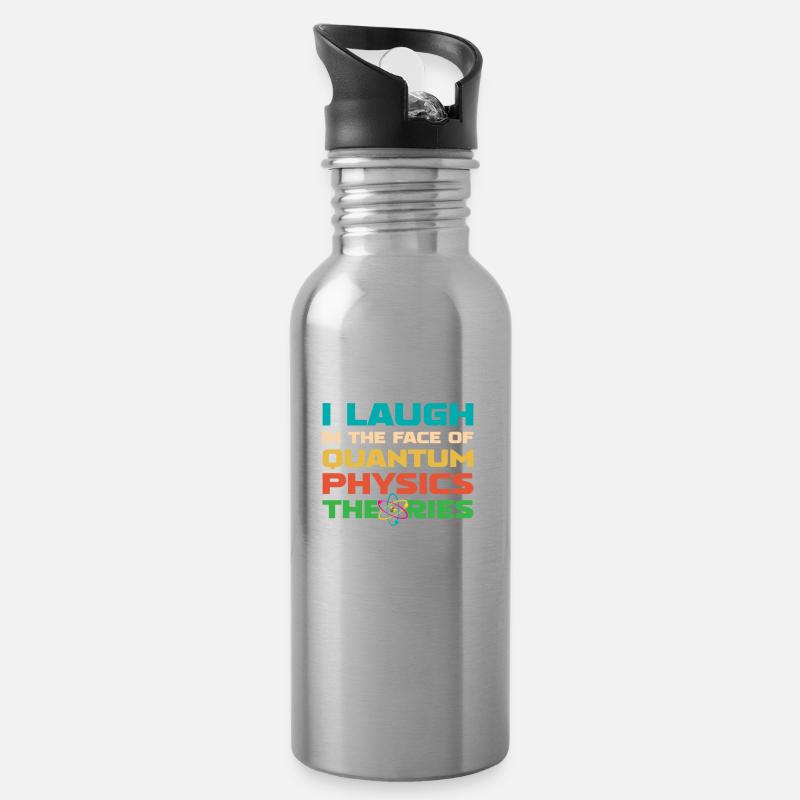 Physique Physiciens Physique quantique - Gourde avec paille intégrée - argent clair