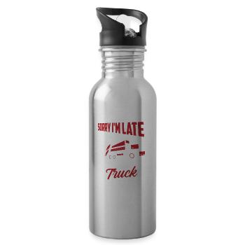 Truck Driver Trucker Truck Driver Funny - Water bottle with straw - silver - Right