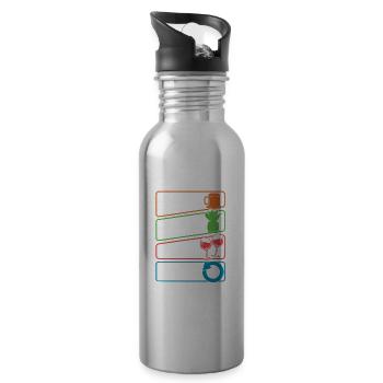 Coffee Cafe Garden Coffee Wine - Water bottle with straw - silver - Right