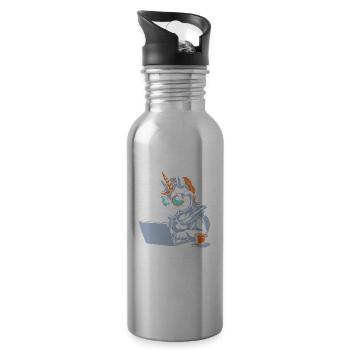 Entwickler Coder Programmierer Kaffee - Trinkflasche mit integriertem Trinkhalm - Lightsilver - Rechts