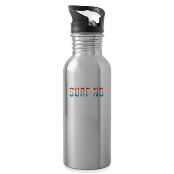 Surfer Surfen Cool Retro Surfer Vintage Surf - Trinkflasche mit integriertem Trinkhalm - Lightsilver - Rechts