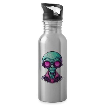Alien / Außerirdisch / Ovni / Zone 51 / Tout / Mars - Gourde avec paille intégrée - argent clair - Droite