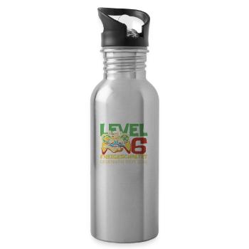 Gaming .6 Geburtstag 6 Jahre Gamer - Trinkflasche mit integriertem Trinkhalm - Lightsilver - Rechts