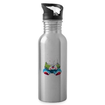 Gamer Gaming Gaming Panda Bear - Trinkflasche mit integriertem Trinkhalm - Lightsilver - Rechts