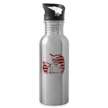 Moto Motard Motard - Gourde avec paille intégrée - argent clair - Droite