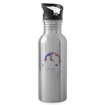 Motorrad Biker Motorbike - Trinkflasche mit integriertem Trinkhalm - Lightsilver - Rechts