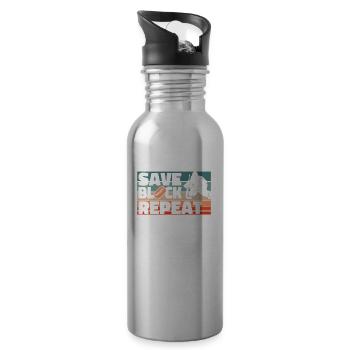 Ice Hockey Goalkeeper - Water bottle with straw - silver - Right