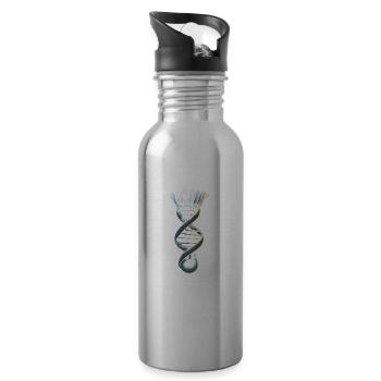 Badminton Federball Its In My Dna - Water bottle with straw - silver - Right
