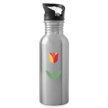 Gezellig Dutch Tupil Netherlands - Water bottle with straw - silver - Right