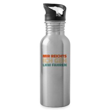 Truck Driver Trucker Truck Driver - Water bottle with straw - silver - Right
