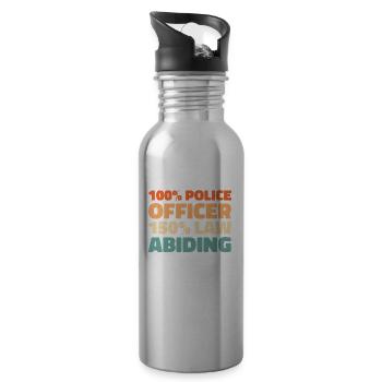 Policeman Police - Water bottle with straw - silver - Right