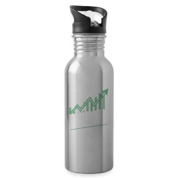 Lustige finanzielle Unabhängigkeit von Dividendeninvestoren - Trinkflasche mit integriertem Trinkhalm - Lightsilver - Rechts