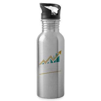 Lustige finanzielle Unabhängigkeit von Dividendeninvestoren - Trinkflasche mit integriertem Trinkhalm - Lightsilver - Rechts
