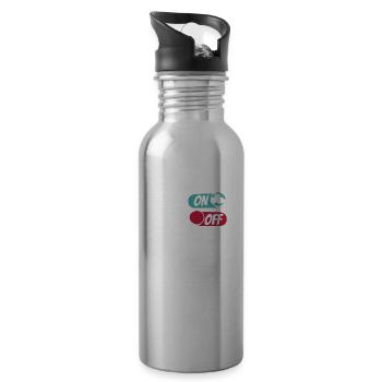 Farmer Farming On World Off - Water bottle with straw - silver - Right