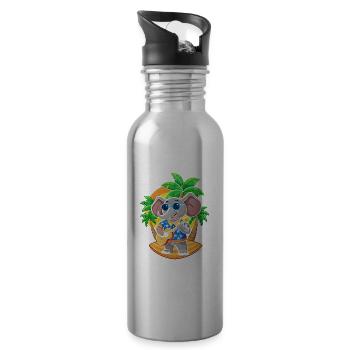 Lustige Elefant Cartoon Sommer Strand Sonnenbrille - Trinkflasche mit integriertem Trinkhalm - Lightsilver - Rechts