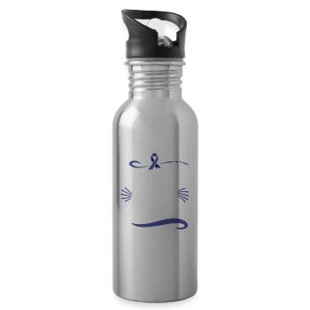 Tummy Ache Survivor Bowel Syndrome Awarenes - Water bottle with straw - silver - Right