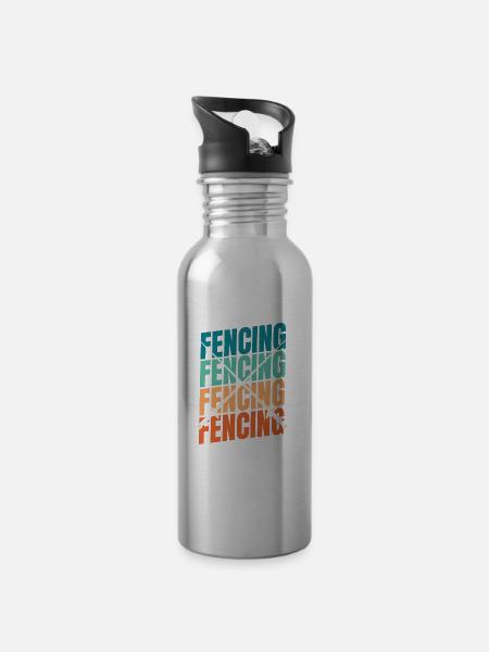 Fechten Fechter - Trinkflasche mit integriertem Trinkhalm - Lightsilver