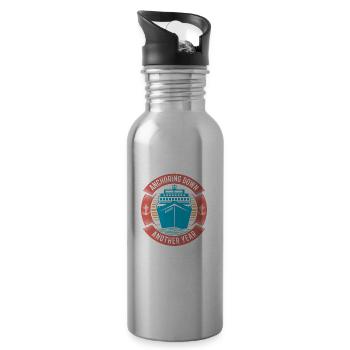 Kreuzfahrt Birthday Cruise - Trinkflasche mit integriertem Trinkhalm - Lightsilver - Rechts