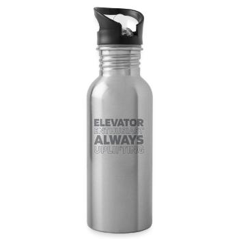 Fahrstuhl Aufzug - Trinkflasche mit integriertem Trinkhalm - Lightsilver - Rechts