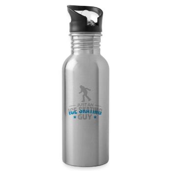 Schlittschuhlaufen Just An Ice Skating Guy - Trinkflasche mit integriertem Trinkhalm - Lightsilver - Rechts