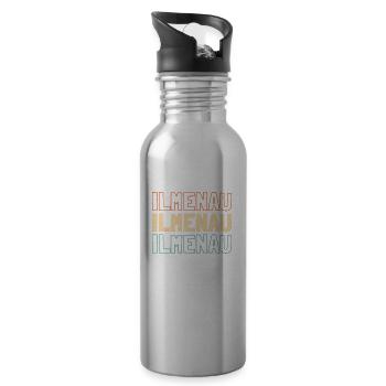 German city Ilmenau, Thuringia - Water bottle with straw - silver - Right